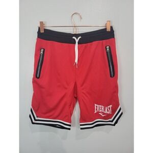 Everlast Kids Red Athletic Mesh Shorts With Zipper Pockets